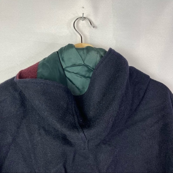 New York Girl Vintage Y2K Colorblock Wool Trench Coat M - Picture 6 of 6